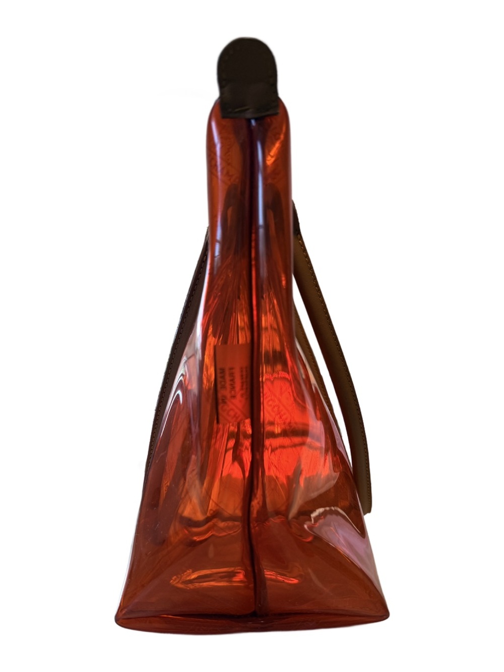 Longchamp Le Pliage Transparent Orange PVC Shoulder Tote -Made in France - Picture 5 of 14